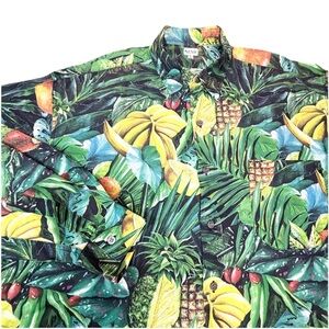 Paul Smith Hawaiian Floral Print Button Up Shirt Men’s 16 1/2 42 Green Pineapple
